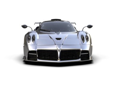 Beyaz arkaplanda 3 boyutlu spor araba görüntüleme