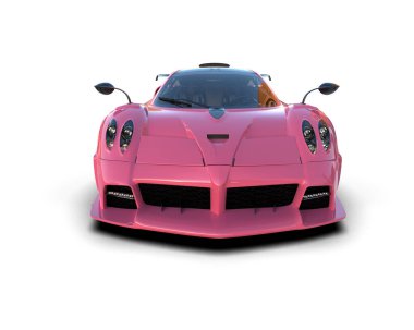 Beyaz arkaplanda 3 boyutlu spor araba görüntüleme