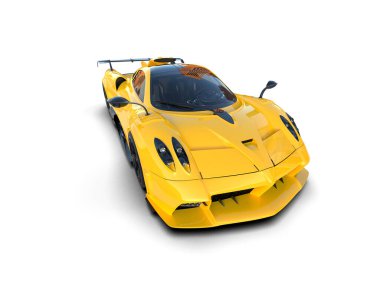 Beyaz arkaplanda 3 boyutlu spor araba görüntüleme