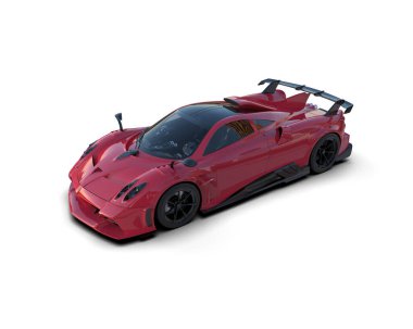 Beyaz arkaplanda 3 boyutlu spor araba görüntüleme