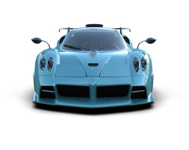 Beyaz arkaplanda 3 boyutlu spor araba görüntüleme