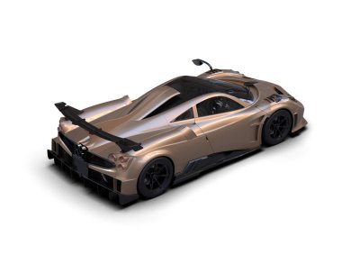 Beyaz arkaplanda 3 boyutlu spor araba görüntüleme