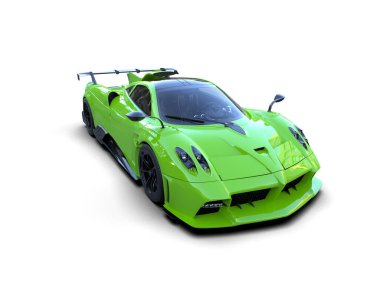 Beyaz arkaplanda 3 boyutlu spor araba görüntüleme