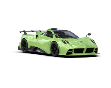 Beyaz arkaplanda 3 boyutlu spor araba görüntüleme