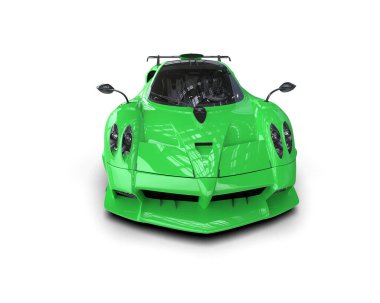 Beyaz arkaplanda 3 boyutlu spor araba görüntüleme