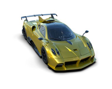 Beyaz arkaplanda 3 boyutlu spor araba görüntüleme