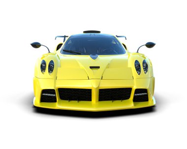 Beyaz arkaplanda 3 boyutlu spor araba görüntüleme