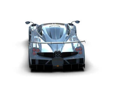 Beyaz arkaplanda 3 boyutlu spor araba görüntüleme