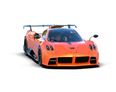 3D görüntüleme, beyaz arkaplanda izole edilmiş spor araba 