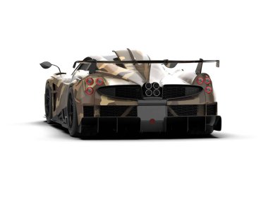 3D görüntüleme, beyaz arkaplanda izole edilmiş spor araba 