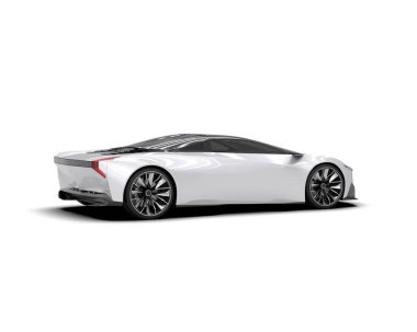 3D görüntüleme, beyaz arkaplanda izole edilmiş spor araba 