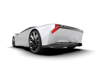 3D görüntüleme, beyaz arkaplanda izole edilmiş spor araba 