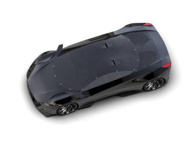 3D görüntüleme, beyaz arkaplanda izole edilmiş spor araba 