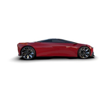 3D görüntüleme, beyaz arkaplanda izole edilmiş spor araba 