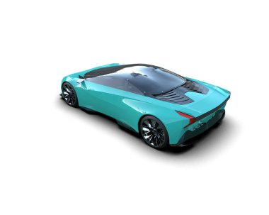 3D görüntüleme, beyaz arkaplanda izole edilmiş spor araba 