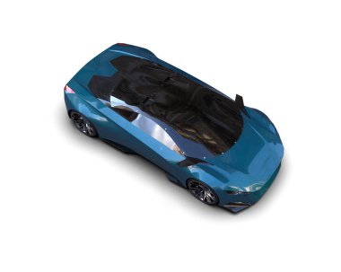 3D görüntüleme, beyaz arkaplanda izole edilmiş spor araba 