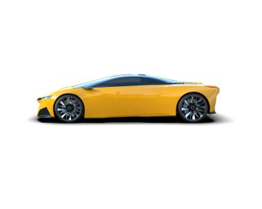 3D görüntüleme, beyaz arkaplanda izole edilmiş spor araba 