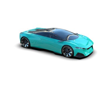 3D görüntüleme, beyaz arkaplanda izole edilmiş spor araba 