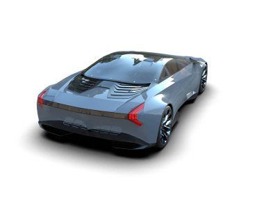 3D görüntüleme, beyaz arkaplanda izole edilmiş spor araba 