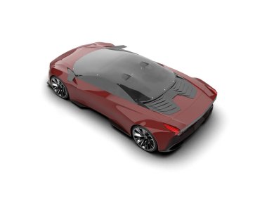 3D görüntüleme, beyaz arkaplanda izole edilmiş spor araba 