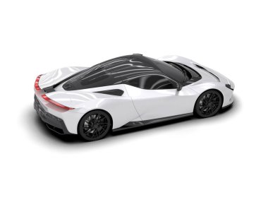 3D görüntüleme, beyaz arkaplanda izole edilmiş spor araba 