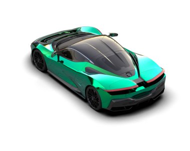 3D görüntüleme, beyaz arkaplanda izole edilmiş spor araba 