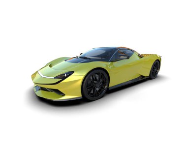 3D görüntüleme, beyaz arkaplanda izole edilmiş spor araba 