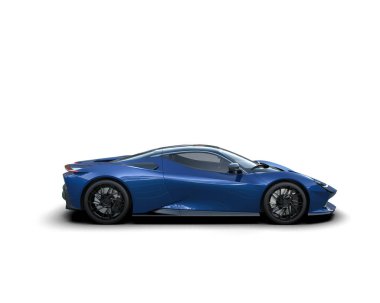 3D görüntüleme, beyaz arkaplanda izole edilmiş spor araba 