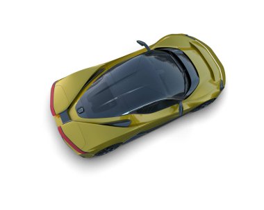 3D görüntüleme, beyaz arkaplanda izole edilmiş spor araba 