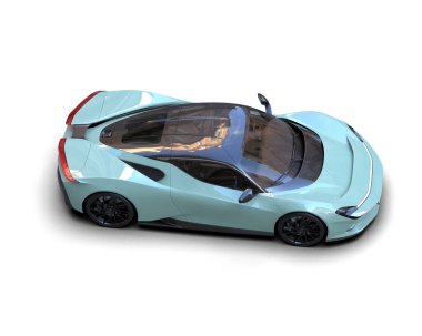 3D görüntüleme, beyaz arkaplanda izole edilmiş spor araba 