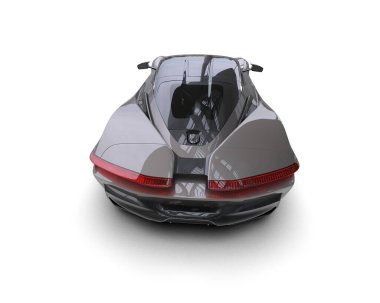 3D görüntüleme, beyaz arkaplanda izole edilmiş spor araba 