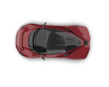 3D görüntüleme, beyaz arkaplanda izole edilmiş spor araba 