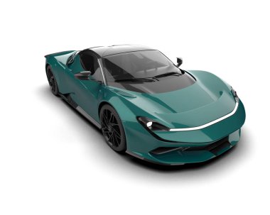 3D görüntüleme, beyaz arkaplanda izole edilmiş spor araba 