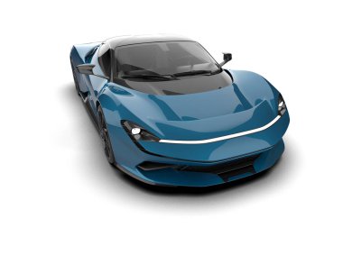 3D görüntüleme, beyaz arkaplanda izole edilmiş spor araba 