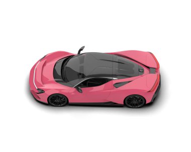 3D görüntüleme, beyaz arkaplanda izole edilmiş spor araba 