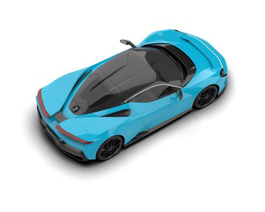 3D görüntüleme, beyaz arkaplanda izole edilmiş spor araba 
