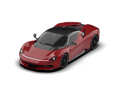 3D görüntüleme, beyaz arkaplanda izole edilmiş spor araba 