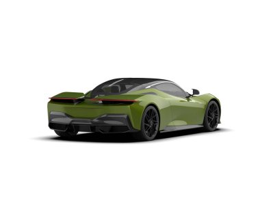 3D görüntüleme, beyaz arkaplanda izole edilmiş spor araba 