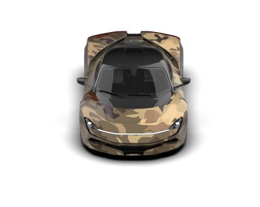 3D görüntüleme, beyaz arkaplanda izole edilmiş spor araba 