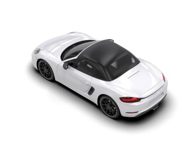 3D görüntüleme, beyaz arkaplanda izole edilmiş spor araba 