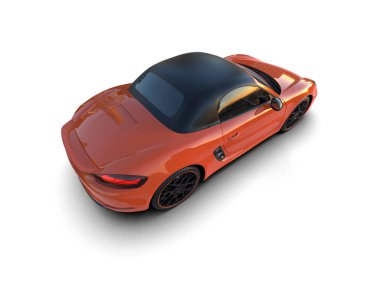 3D görüntüleme, beyaz arkaplanda izole edilmiş spor araba 