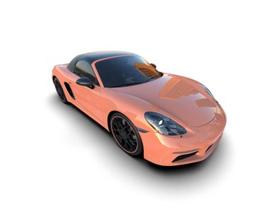 3D görüntüleme, beyaz arkaplanda izole edilmiş spor araba 