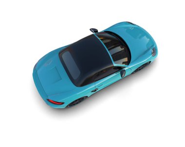 3D görüntüleme, beyaz arkaplanda izole edilmiş spor araba 