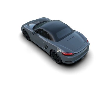 Modern spor araba - beyaz arkaplanda 3D resim