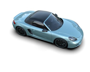 Modern spor araba - beyaz arkaplanda 3D resim