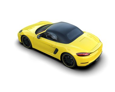 Modern spor araba - beyaz arkaplanda 3D resim