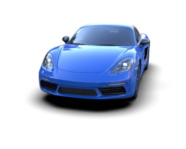 Modern spor araba - beyaz arkaplanda 3D resim