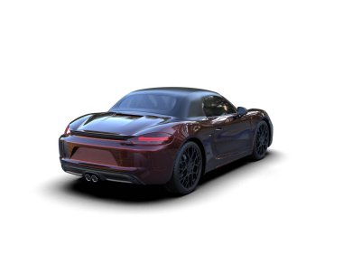 Modern spor araba - beyaz arkaplanda 3D resim