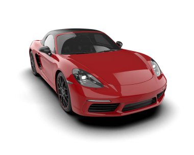 Modern spor araba - beyaz arkaplanda 3D resim