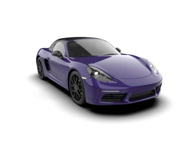 Modern spor araba - beyaz arkaplanda 3D resim